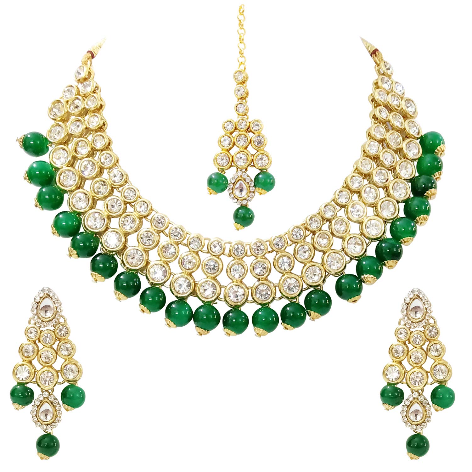 CHRISHAN gold plated designer stone pearl necklace set for women and girls. (B07YHW247S) Amazon Price History, Amazon Price Tracker