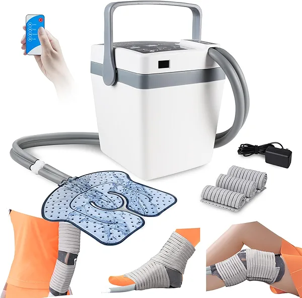 YOUKADA Cold Therapy Machine for Knee After Surgery, 4 Customizable Modes, Ice Machine for Knee, Shoulder, Hip & Ankle, Adjustable Cooling for Post-Surgery Recovery & Arthritis Pain Relief
