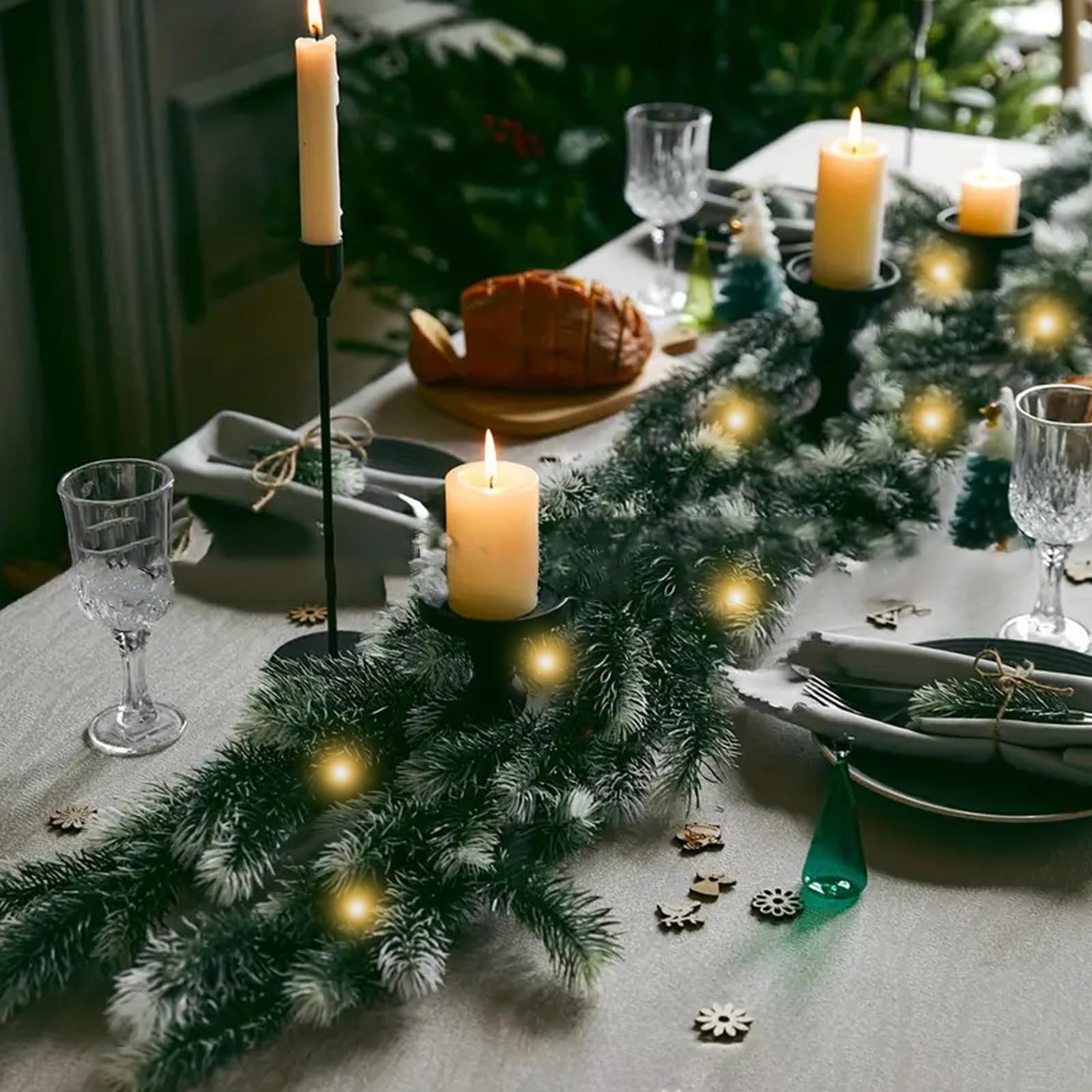Ghirlanda Natalizia Illuminata 2,7m Con 50 Luci LED Multicolore, Telecomando E Timer | Decorazione Per Caminetto E Ringhiera - 5