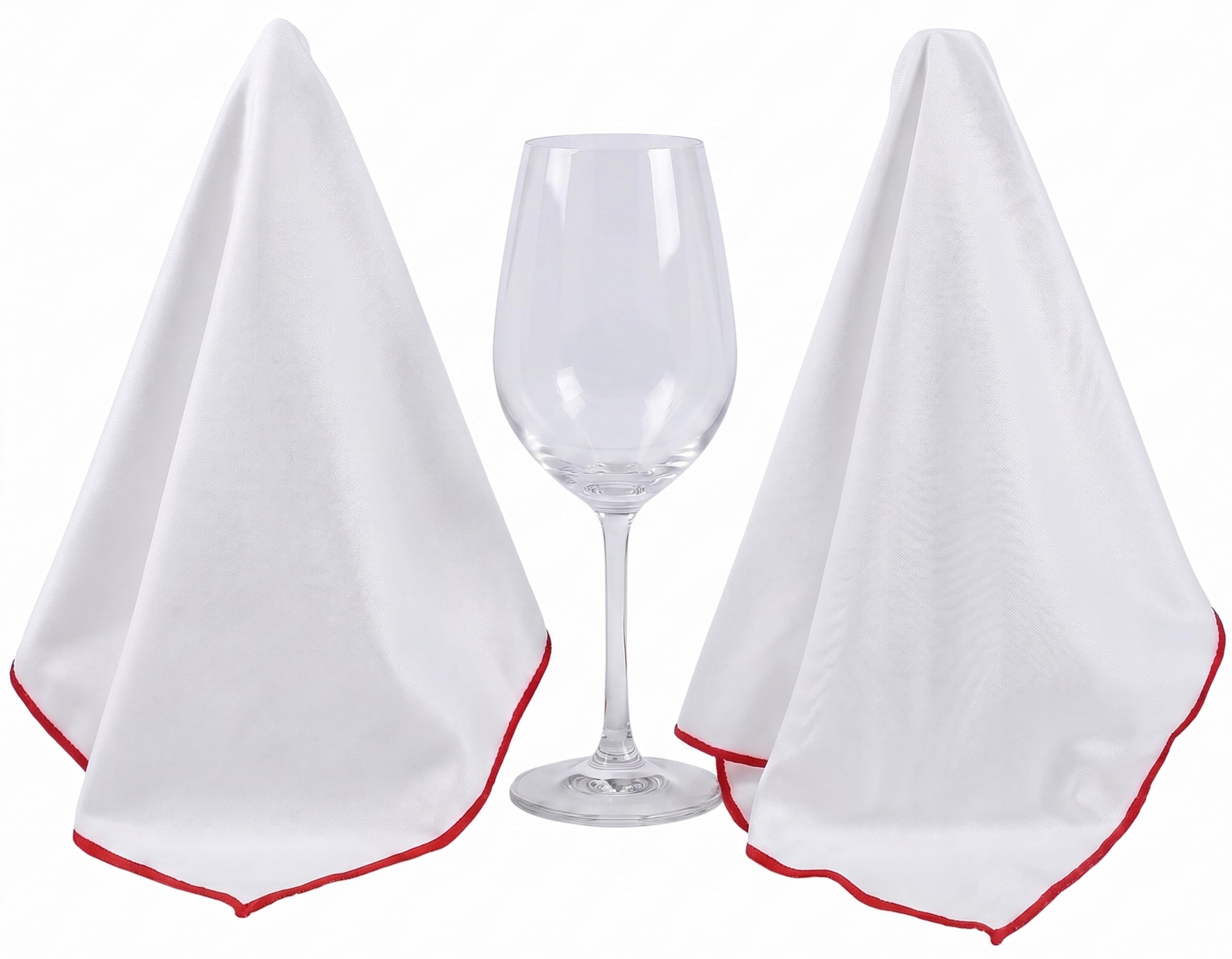 Cptoion Lint-Free Microfiber Glass Polishing Cloths, Streak-Free Drying Towels, Reusable Microfiber Cloths for Wine Glasses, Stemware, and Glassware, 2 Pack 24.8 x 20.1 Inch White