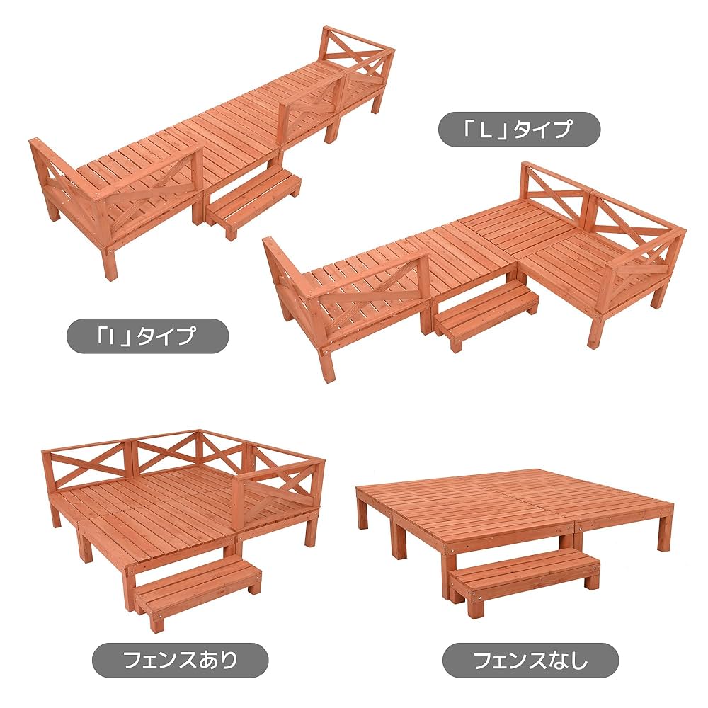 Amazon.co.jp: ウッドデッキ 天然木 キット 8点セット1坪 ウッド