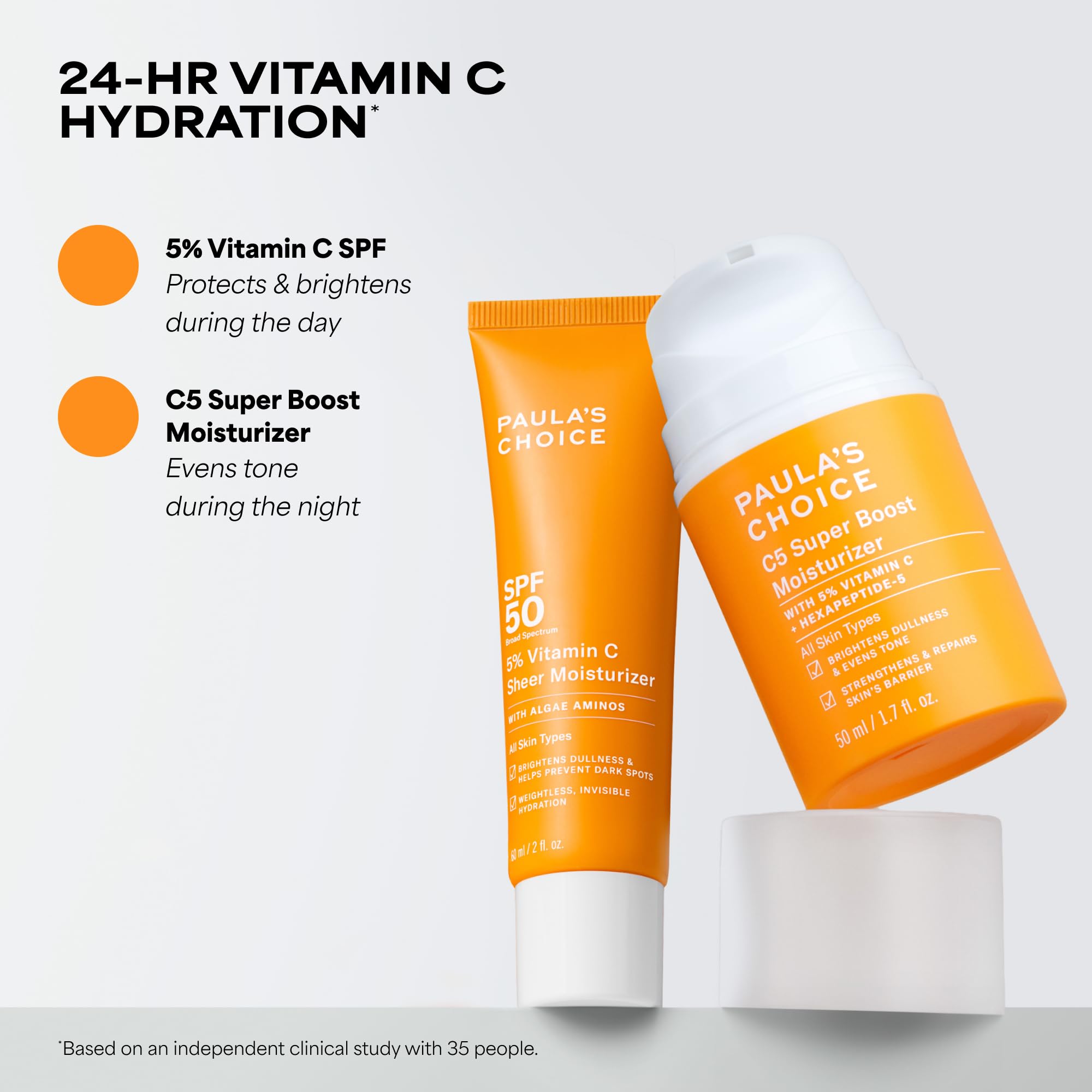 Paula's Choice C5 Super Boost Face Moisturizer with 5% Vitamin C & Squalane, Daily Face Lotion for Discoloration, Uneven Tone, Fine Lines & Breakout-Prone Skin, Fragrance-Free