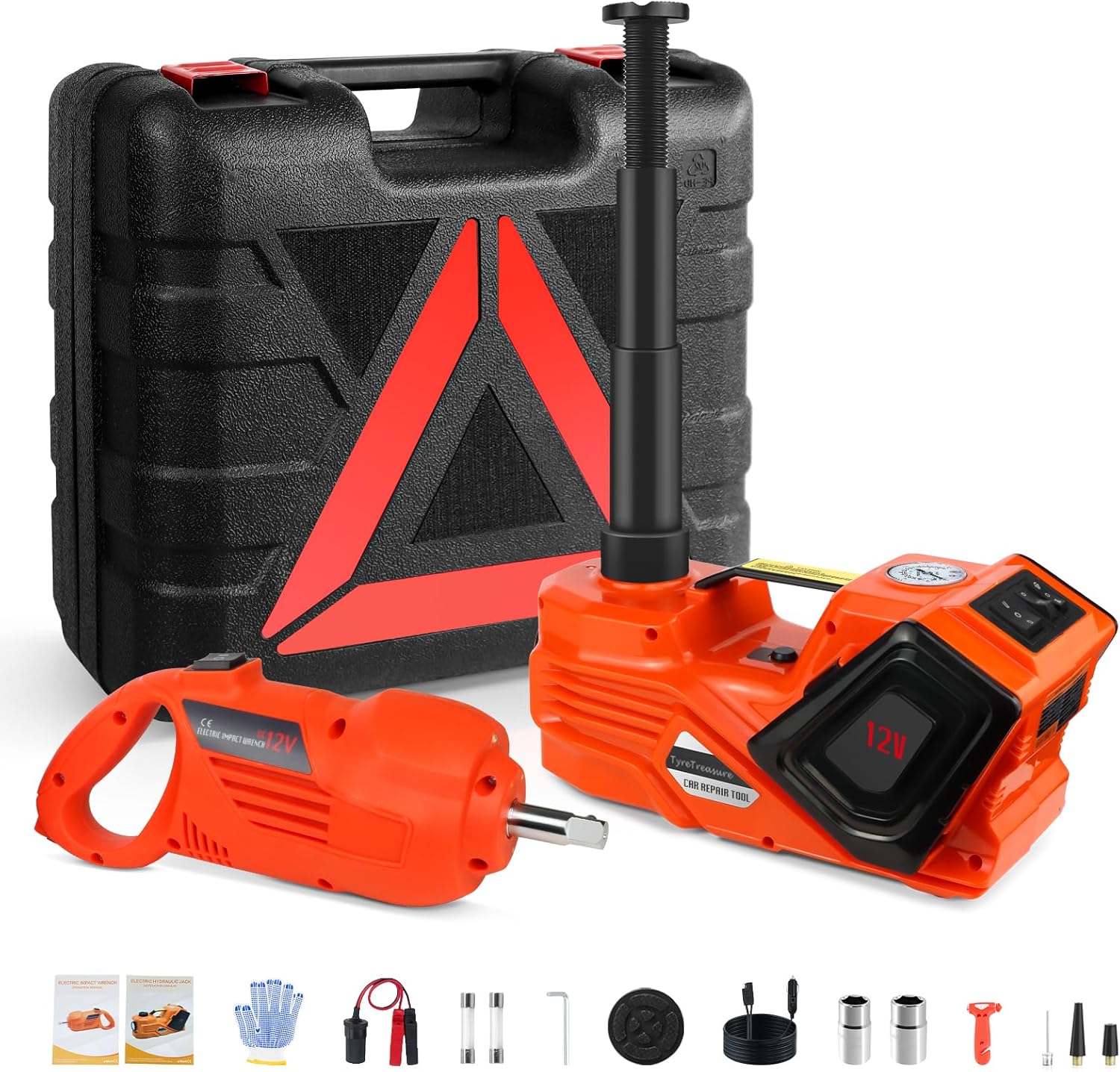 ZAISHANG 5 Ton Electric Car Jack Kit with Impact Wrench