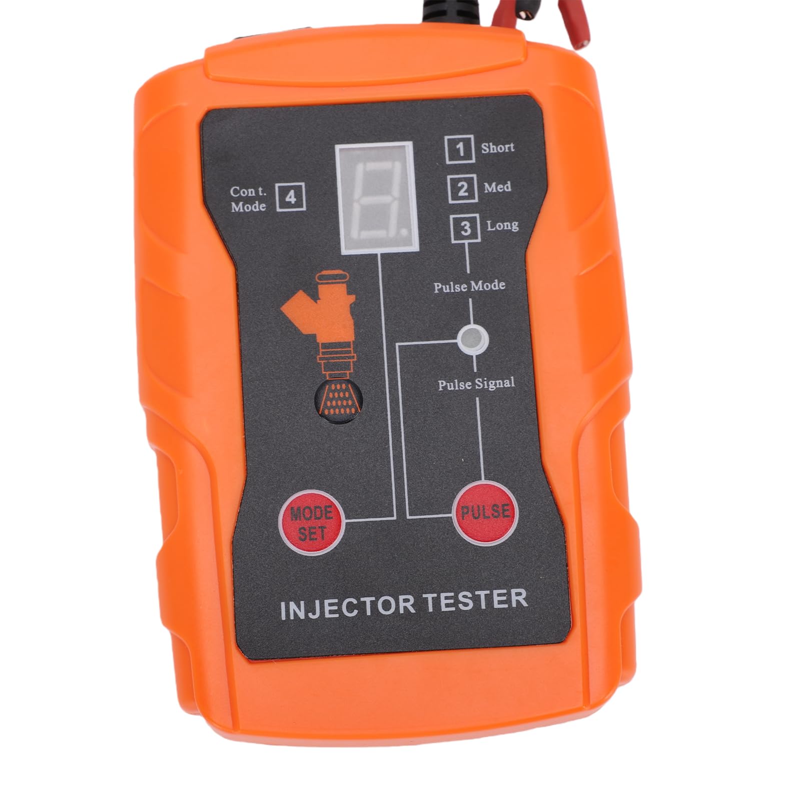 Alomejor Probador de Inyectores de para Automóviles, Construcción ABS, Función 2 en 1 con 8 Adaptadores y Modos de Pulso, Ideal para Mantenimiento y Limpieza de Vehículos (Orange)