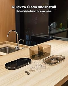 Cat Water Fountain Cordless, 108oz/3.2L Cengcen Wireless Cat Fountains for Drinking, Pet Water Fountains for Cats Indoor, Automatic Cat Water Dispenser Battery Operated 5000mAh Rechargeable, Black