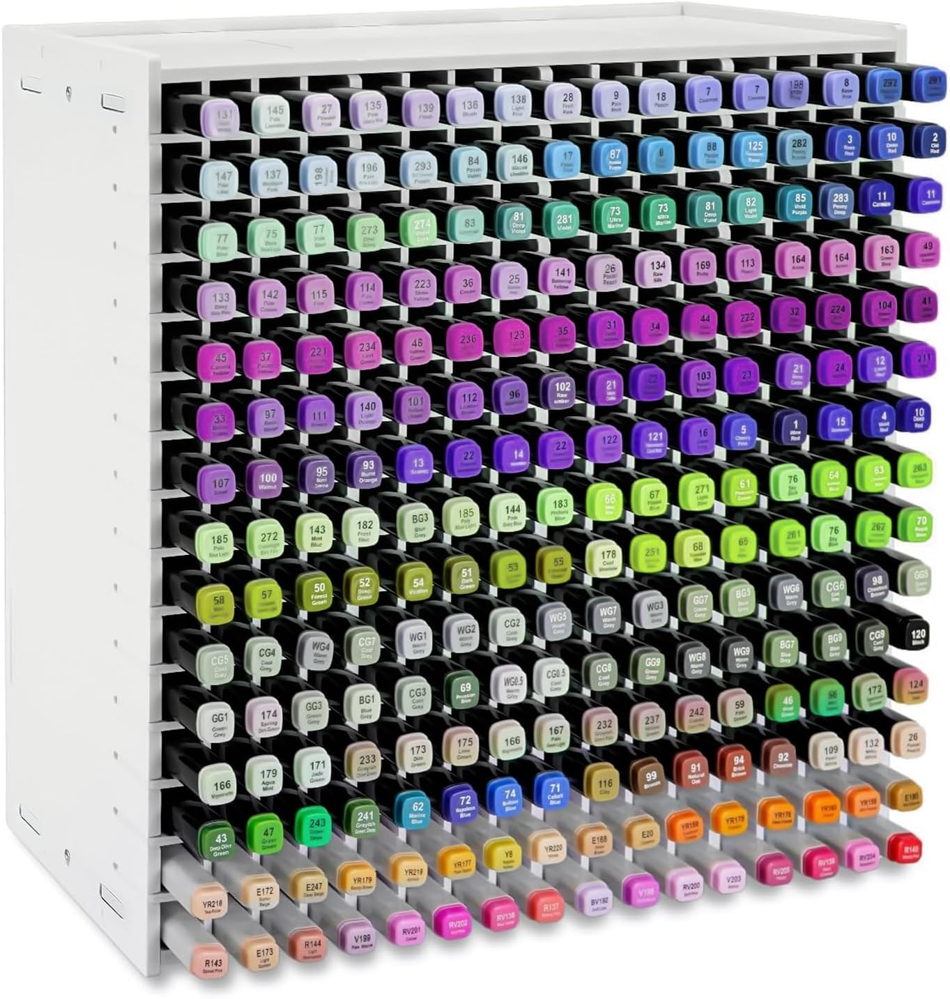 Mardili Art Marker Storage Rack for 240 Markers Watercolour Brushes Pens Color Pencils Organizer Holder for Desk