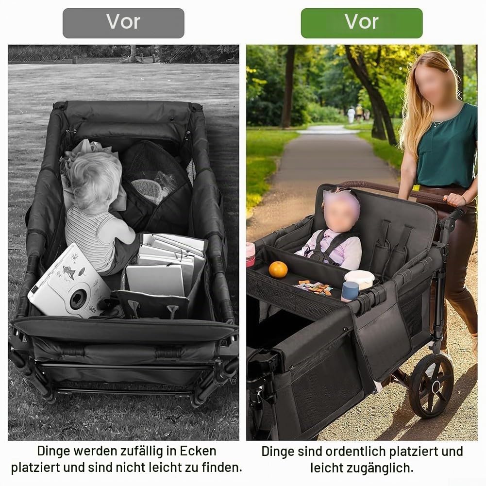 Funktionales Snack-Tablett für Wagen mit intelligenten Aufbewahrungsmöglichkeiten (L)