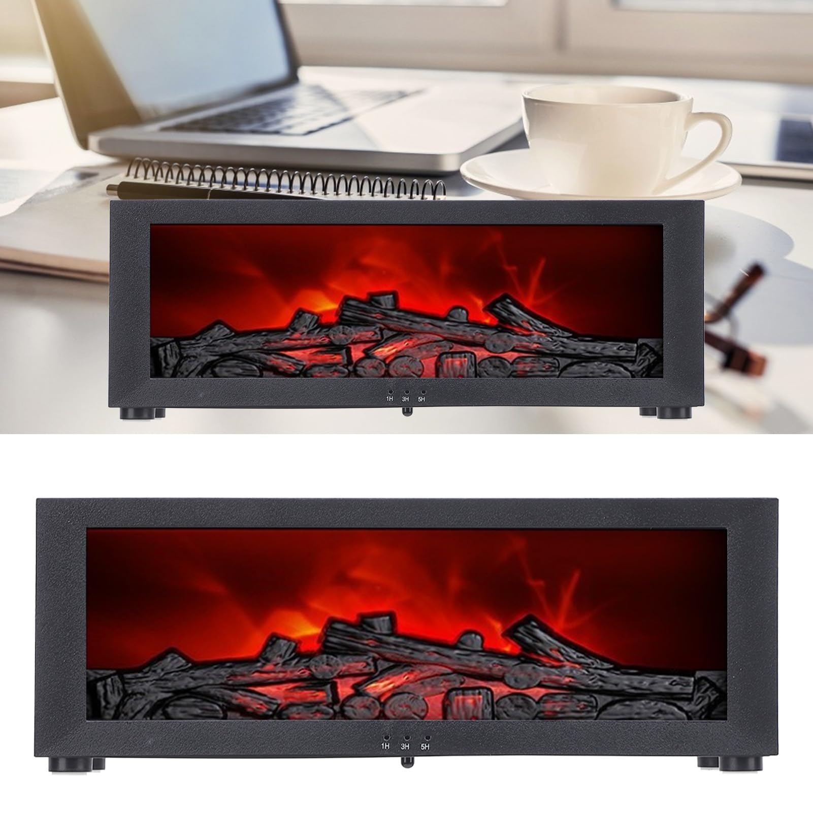 Humidificador de Chimenea con Llama 3D, Difusor Silencioso para Chimenea con Temporizador, Difusor de Aire de Fuego de Aromaterapia de Aceite Esencial con Luz Ambiental para el