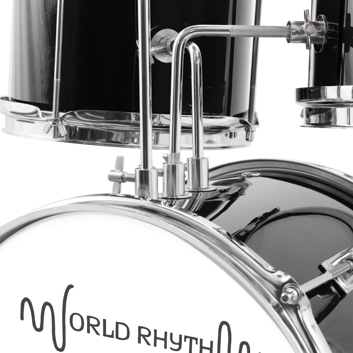 batteria per bambini 3 pezzi nera | Set batteria junior con trono e bacchette inclusi, ideale per bambini e primi approcci alla musica e al ritmo