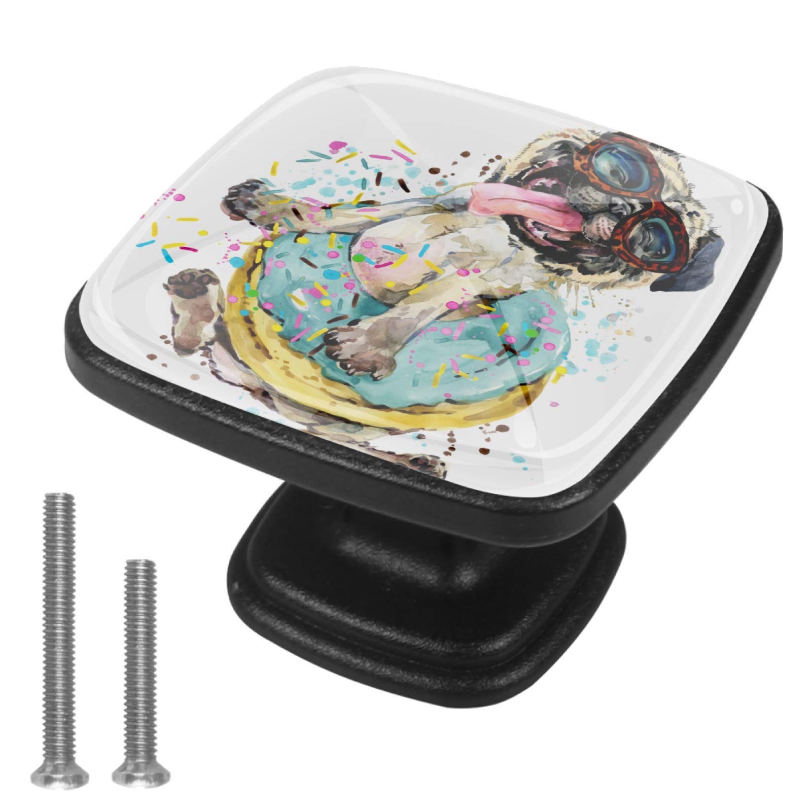 Amazon 4パックキッチンキャビネットノブ ドレッサー引き出し用ノブ かわいい小さな犬の手描き水彩イラスト 2 ドアハンドルを引く ツマミ Amazon 4パックキッチンキャビネットノブ ドレッサー引き出し用ノブ かわいい小さな犬の手描き水彩イラスト 2 ドアハンドルを引く ツマミ