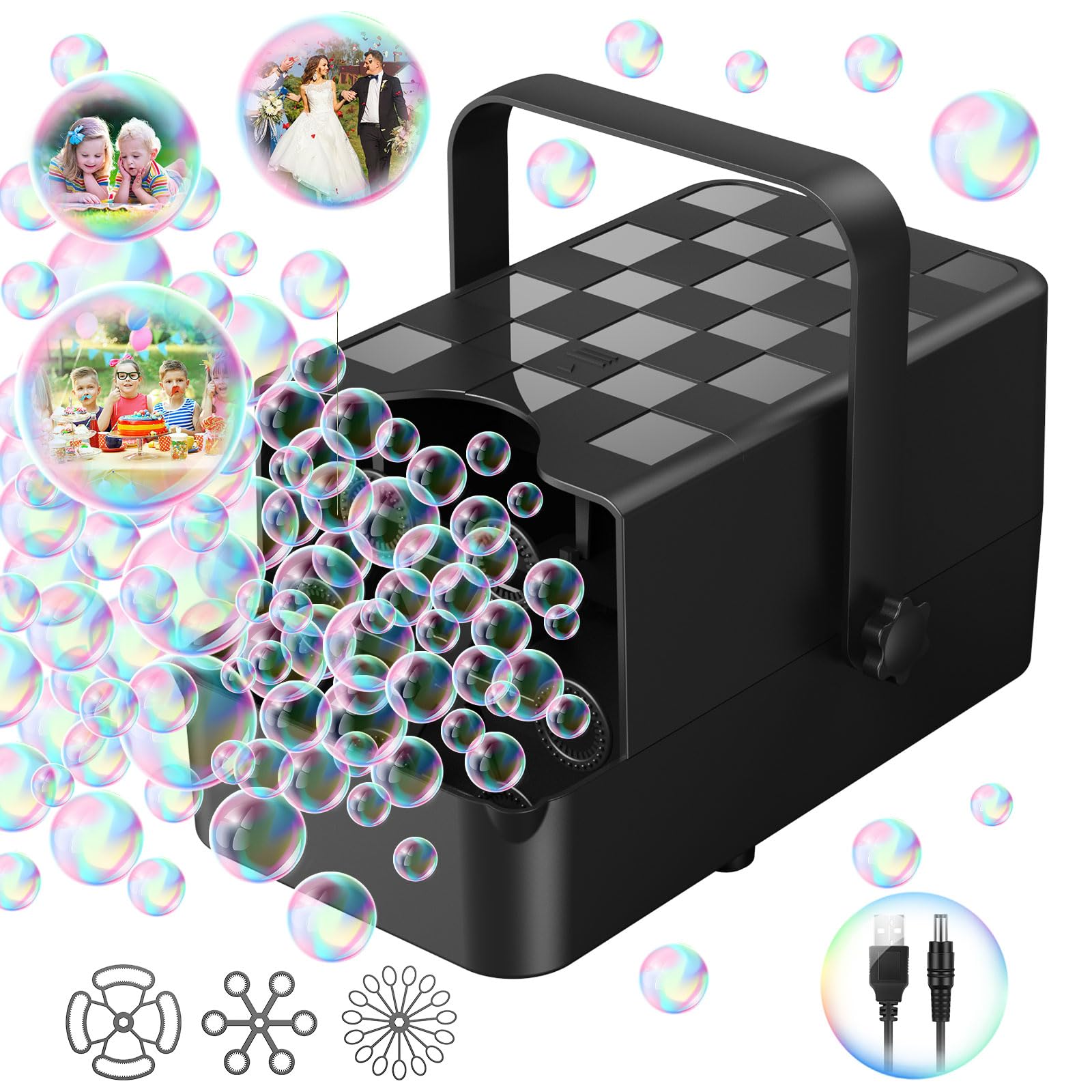 PANACARE Macchina Per Bolle Di Sapone Automatica – 1500+ Bolle Al Minuto, Portatile, Perfetta Per Feste, Matrimoni E Bambini