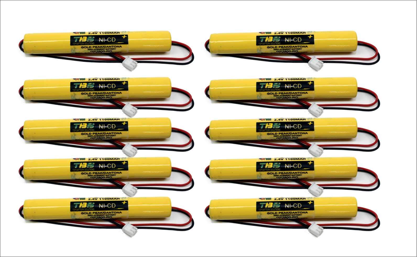 10pc Gold Peak/DANTONA GP2800-RD Replacement Battery