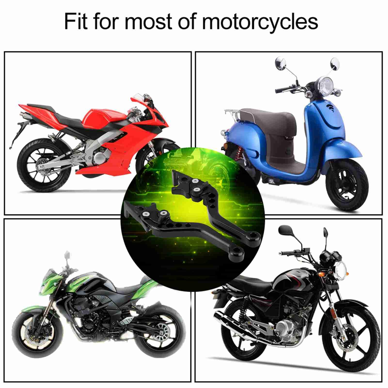 Keenso 1 paio di leve freno a disco universali in lega di alluminio, leva di frizione e freno per moto, leva del freno per moto, colore: nero