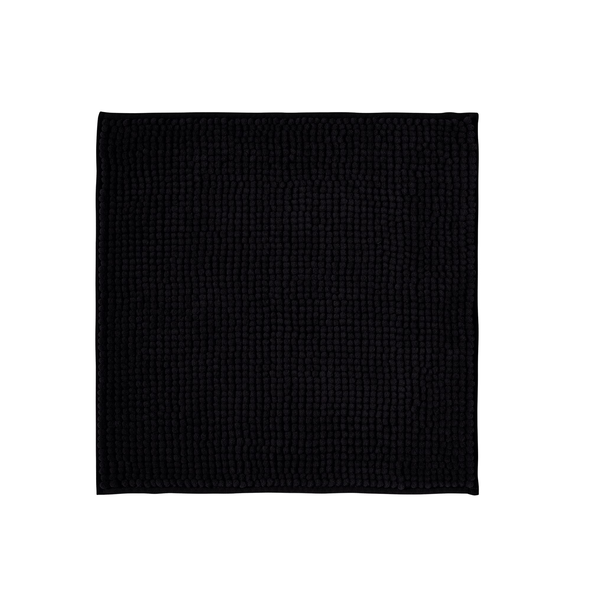 Decomira Alfombra de Baño Antideslizante de Chenilla | Alfombrilla súper Absorbente y Lavable a máquina | para el baño, la Ducha, la bañera o como Alfombra WC | Negro - 45x45 cm