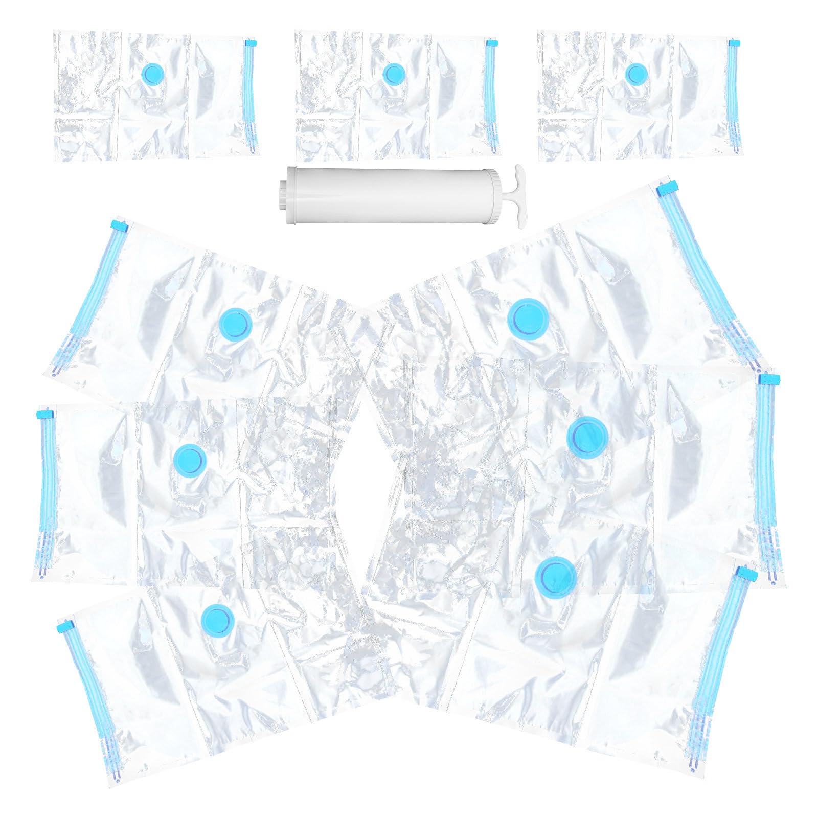 Paquet de rangement sous vide grand volume et pompe pour organisation maison