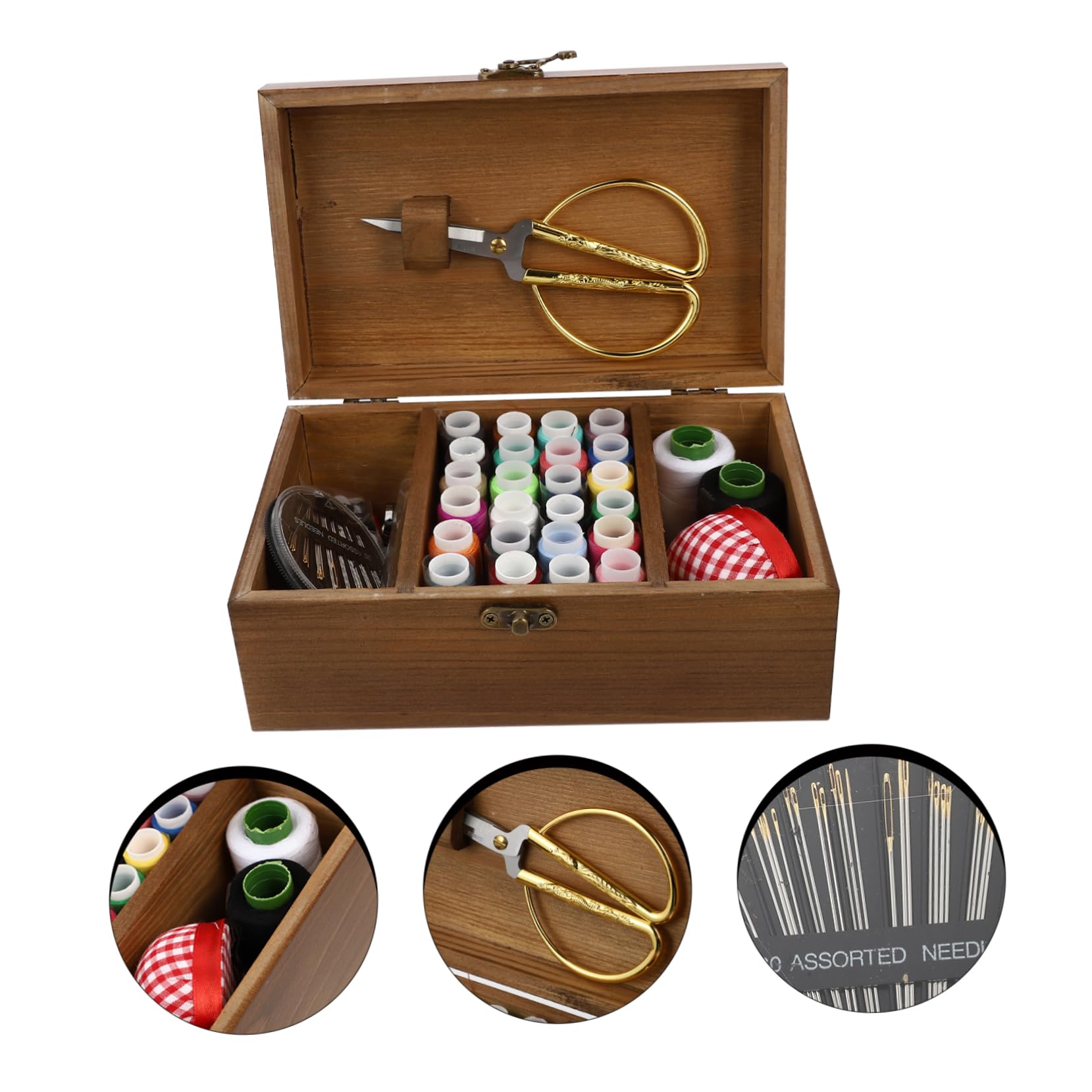STOBOK Kit Di Strumenti Per Filo Da Cucito 50 Pezzi Kit Di Aghi Da Cucito Compatto E Portatile Per Viaggi Decorazioni E Riparazioni Di Indumenti