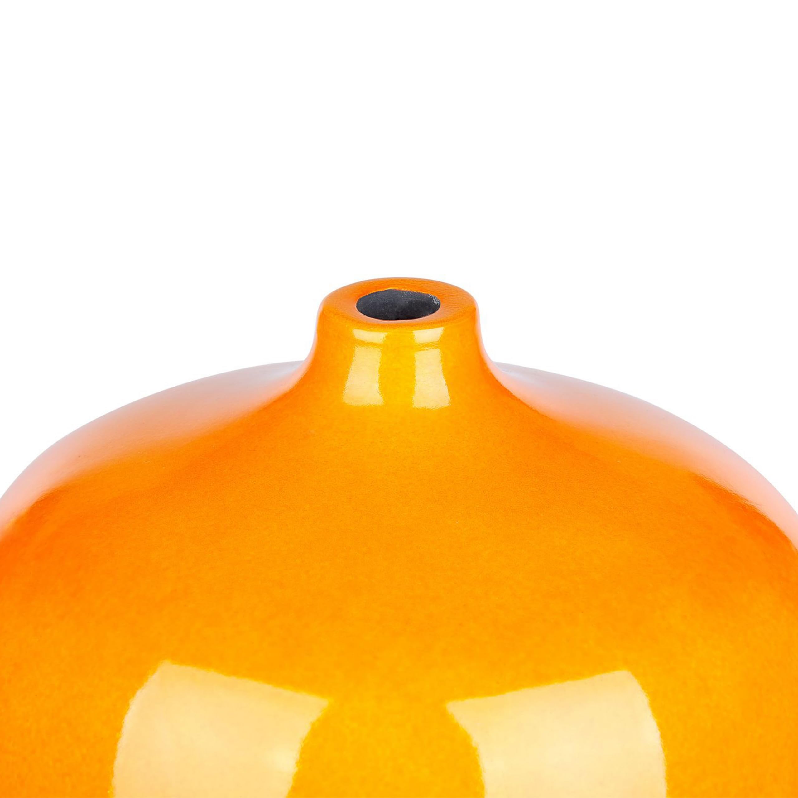 Runde Blumenvase Terrakotta handgefertigt orange 37 cm bauchig Modern Terrasa