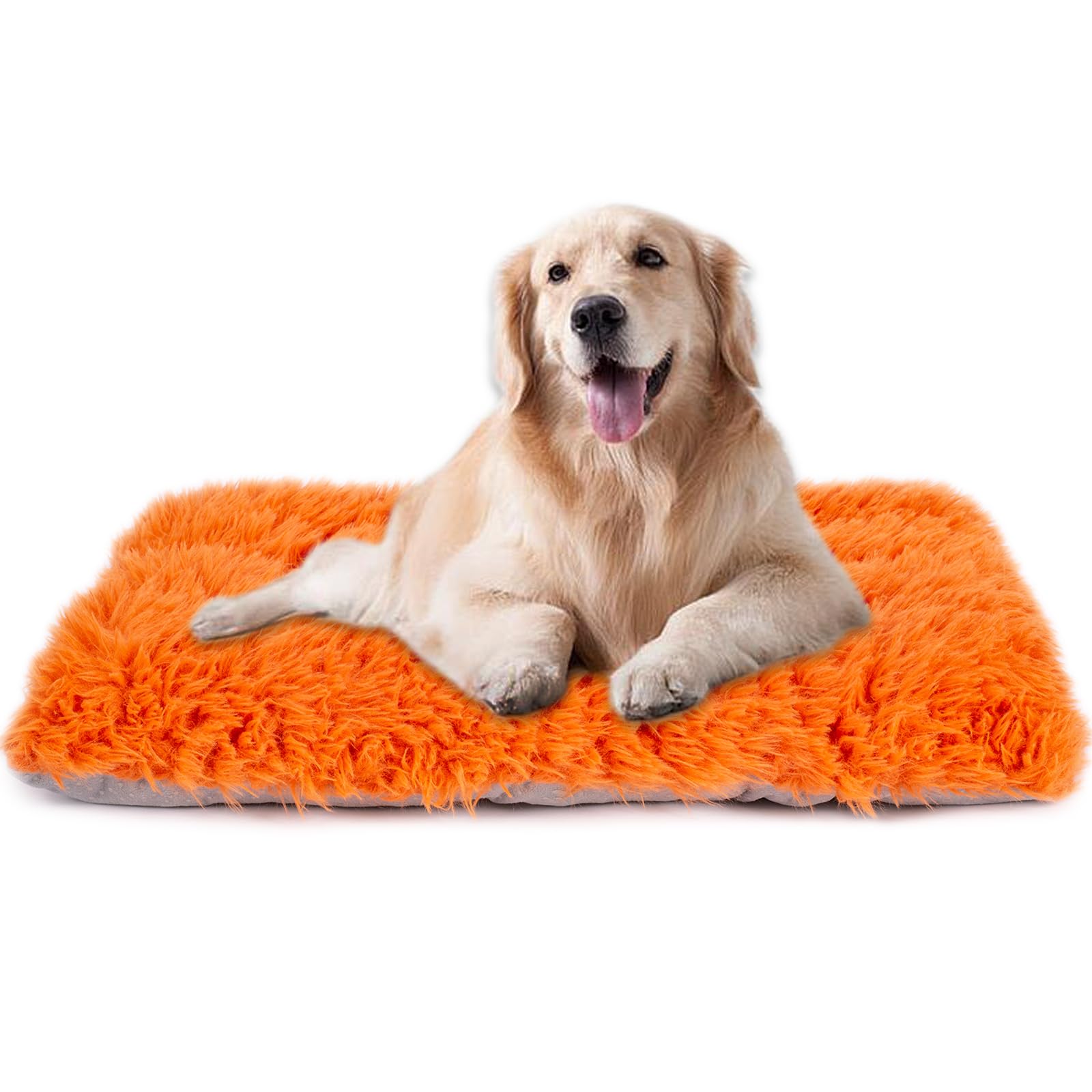 Machine Washable Dog Bed, Deluxe Plush Dog Crate Pad and Cat Bed, Anti-Slip Bottom Kennel Pad Mat, Fuzzy Pet Beds for Large, Medium, Small Dogs Breeds
