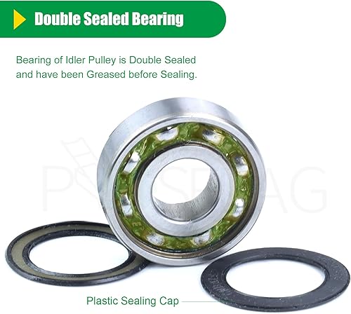 Miniatura 4 de 532196106 Husqvarna Polea tensora con 532177968 Polea tensora Sustituye 532197379 Polea tensora Husqvarna, 196106 Polea tensora Craftsman, 197379