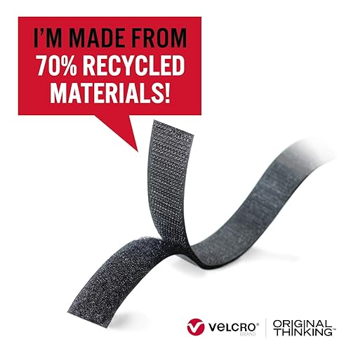 Miniatura 2 de VELCRO Brand ECO Collection - Cinta adhesiva para coser de 36 x 34 pulgadas, 70% materiales reciclados sostenibles, duradera y lavable, color negro