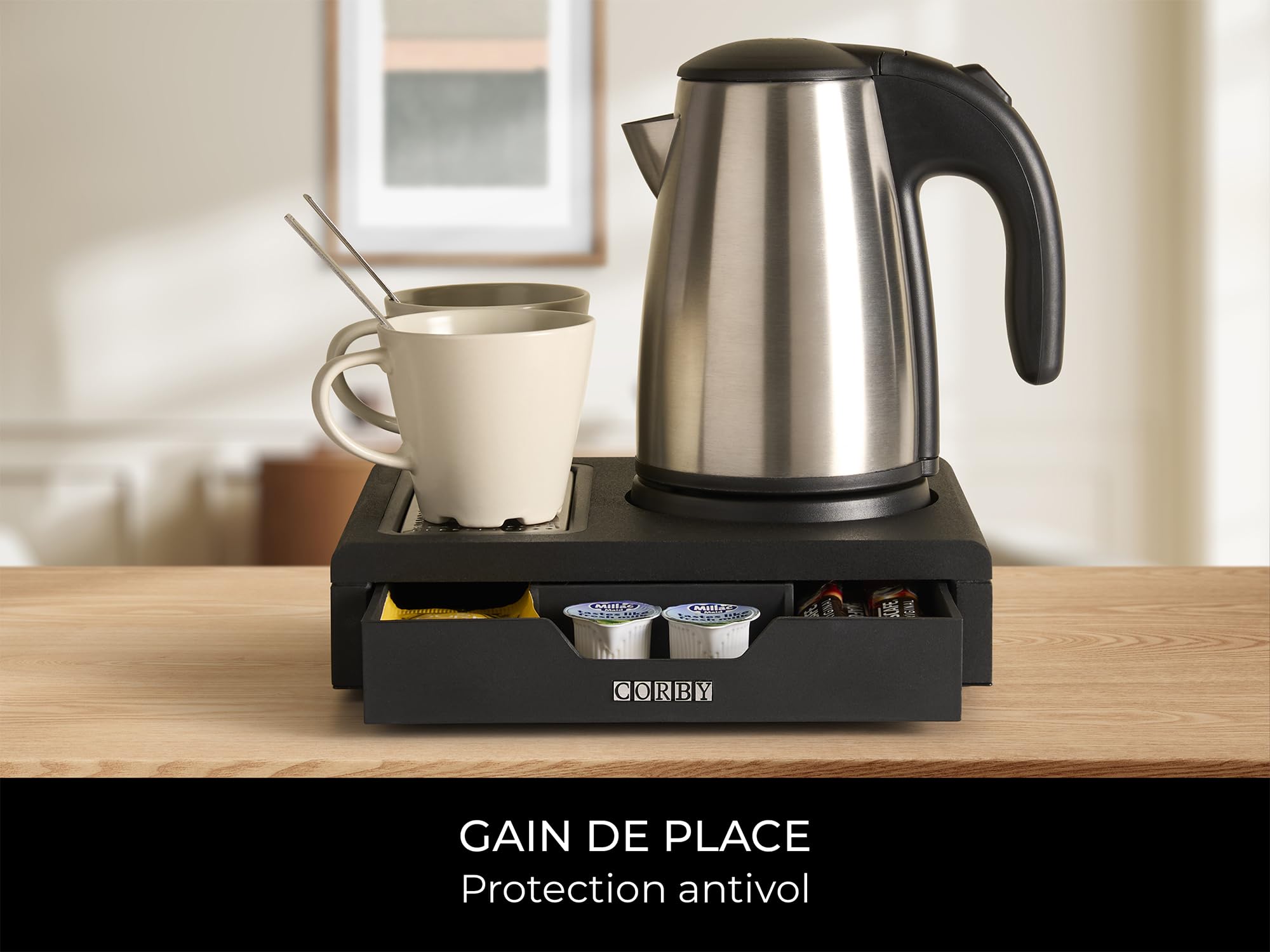 Corby Kensington Plateau de bienvenue compact pour tiroir Noir