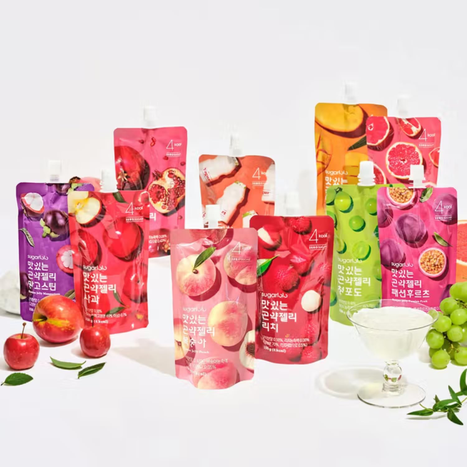 Intake Sugarlolo trinkbares Konjac Probe-Set 10er | Koreanisches Konjac Getränk mit Fruchtgeschmack, vegan & zuckerfrei | Konjac Drink Probierset | 10 verschiedene Sorten