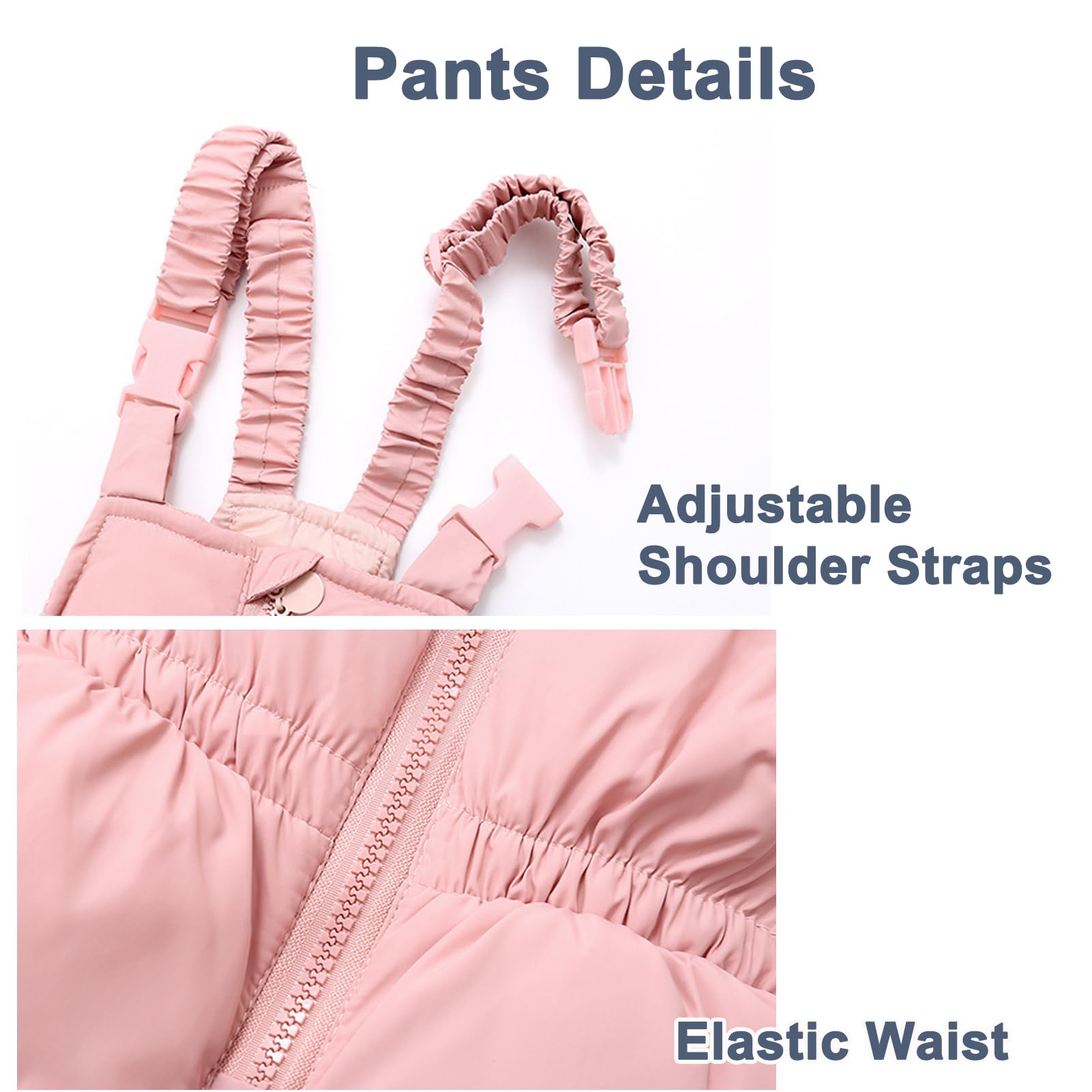 BRONG Hiver Enfants Habit ee Neige Unisexe Veste Détachable Encapuchonné Doudoune Manteau avec Pantalons de Neige 2 Pièces Bébé Ski Tenue Ensemble