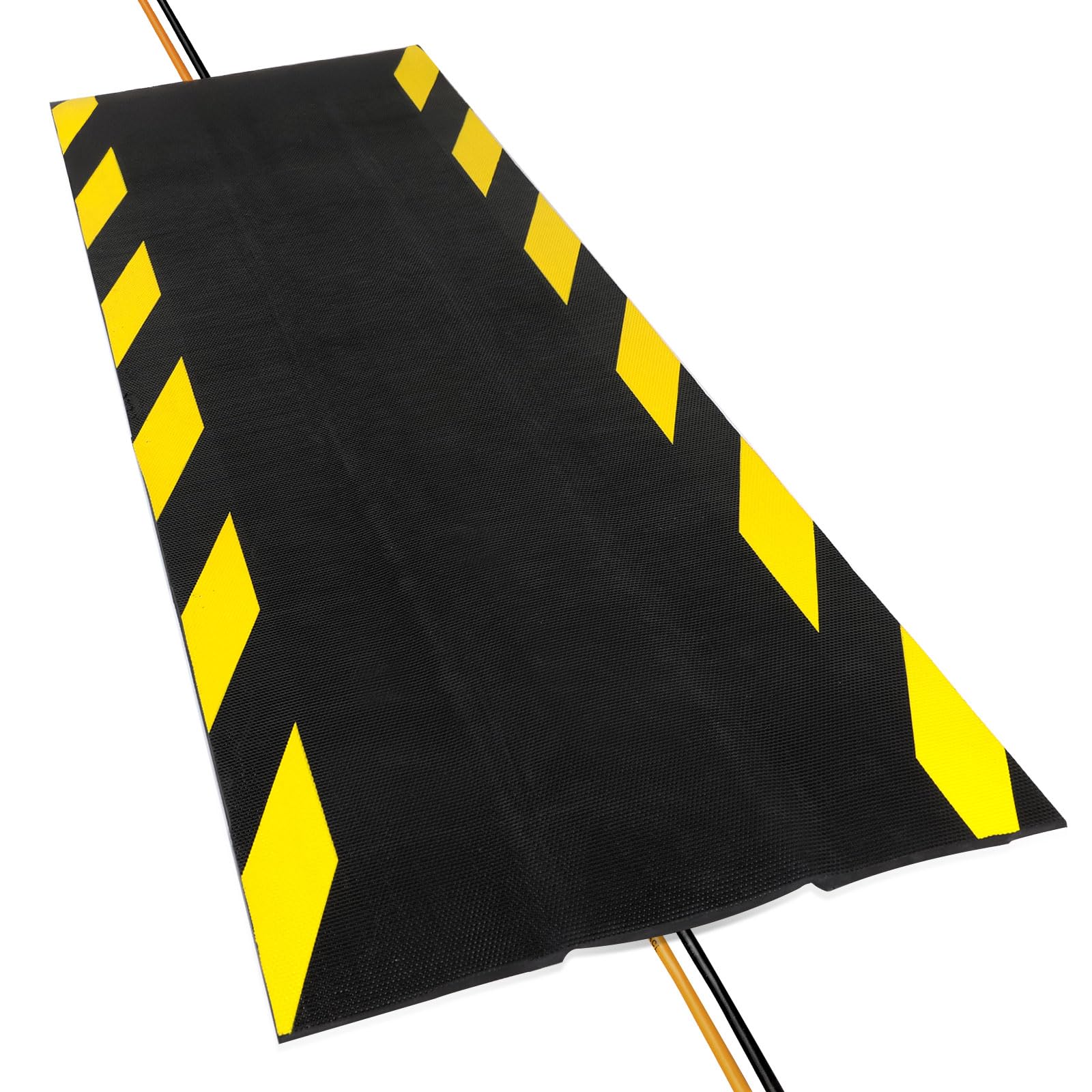 SWAWIS Canalina Passacavi Calpestabile in Gomma 100 x 30 cm Specifica per Esterno Passacavi Pavimento in Nylon e Gomma Canalina Veloce, Semplice e Riposizionabile