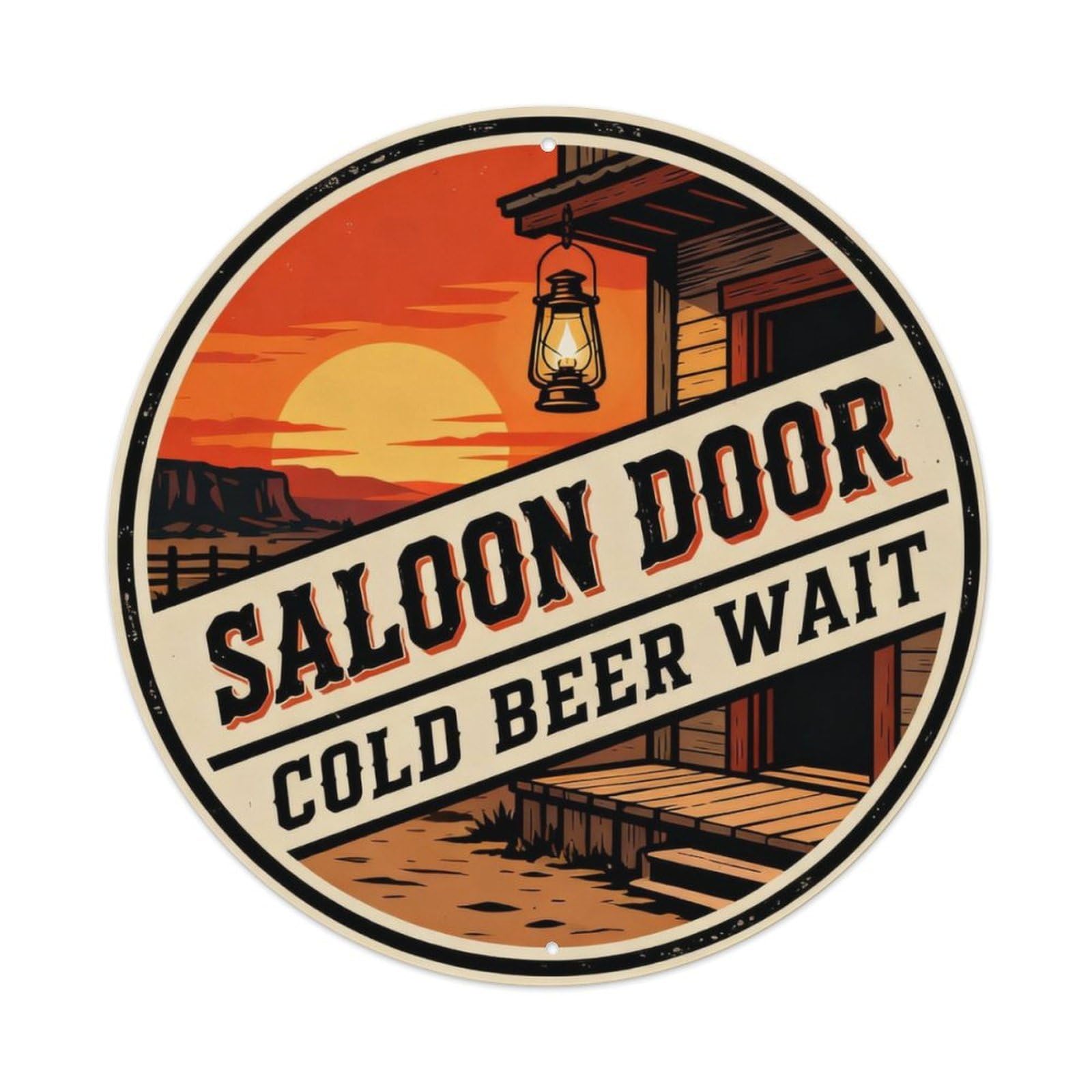 Saloon Door Cold Beer Wait Metal Tin Sign Plaque
