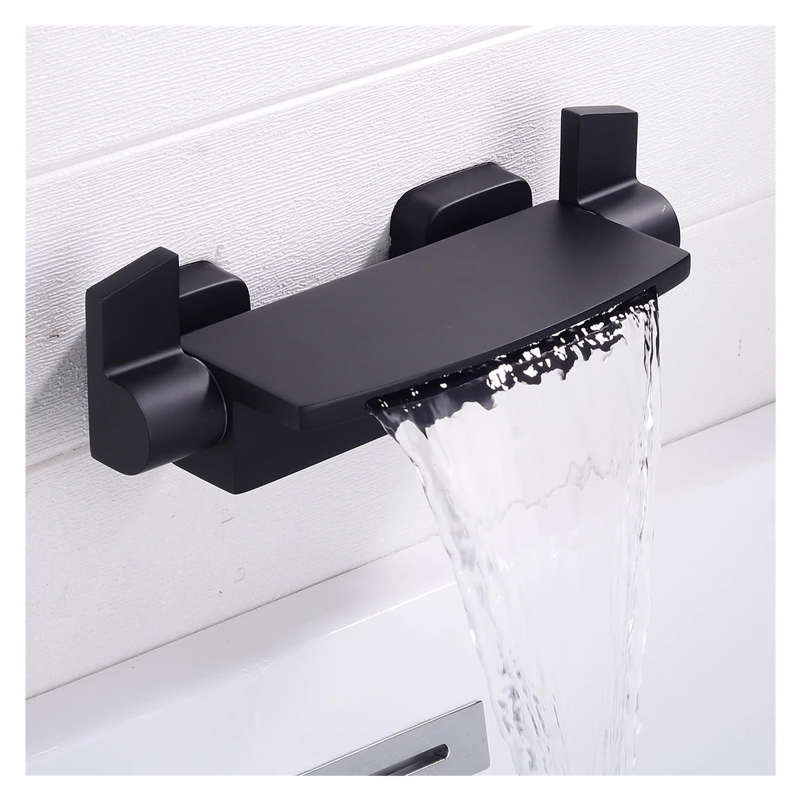 KHPGQIAS Brass Bathroom Tap Faucet Waterfall Wall Mounted Bathroom Water Basin Sink Mixer Tap Bathroom Basin Faucet in Wall, Faucets for Bathroom Sinks