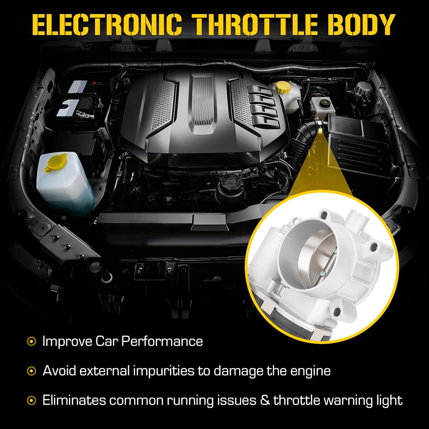 Electric Throttle Body Fit for Chrysler 200 2015-2017 2.4L, Fit for Dodge Dart 2013-2016 2.0L 2.4L, Fit for Fiat 500X 2016-2018 2.4L, Fit for Jeep Cherokee 2014-2019 67-7014 337-05509 4891970AB