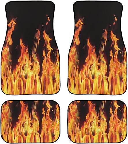 Miniatura 28 de Coloranimal Alfombrillas abstractas hippie para automóvil, 4 piezas, retro, años 60, 70, Groovy Daisy Hippy, alfombrillas universales para la Patrón