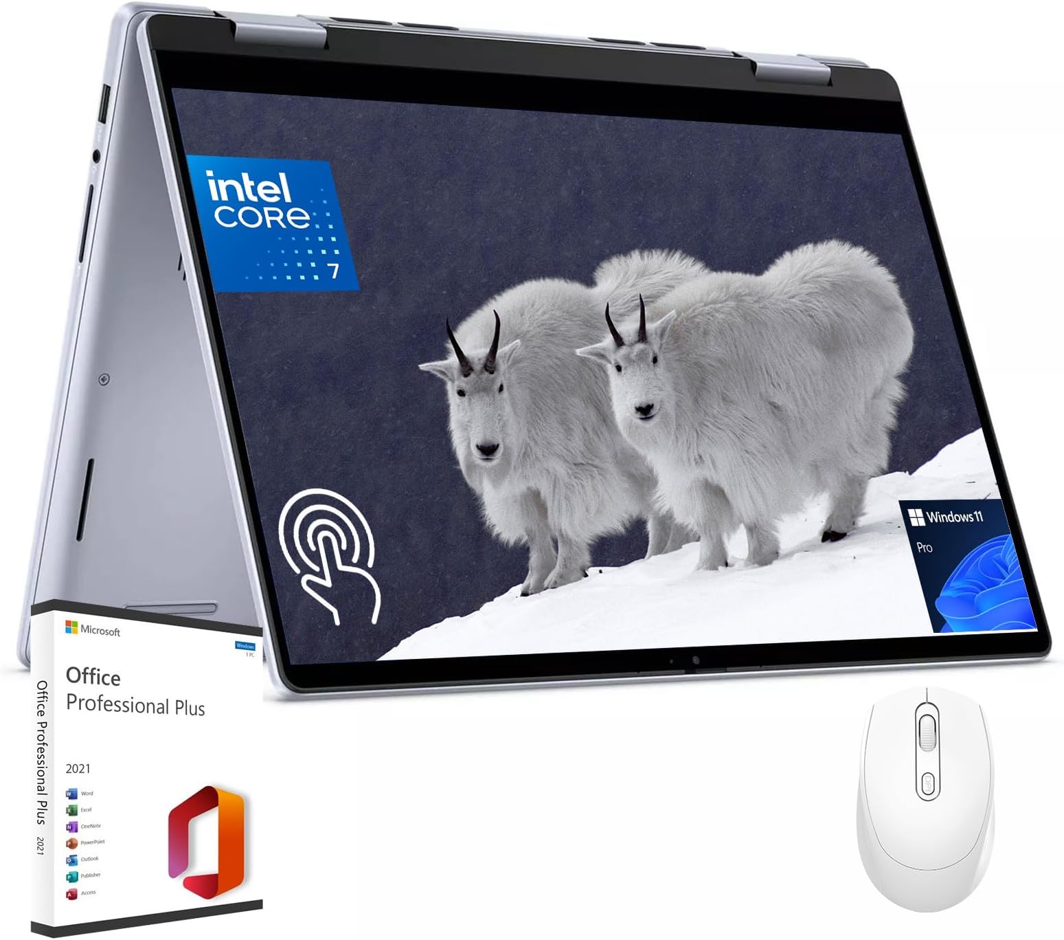 DellInspiron 2-in-1 Touchscreen Laptop - 14" FHD + Display, Core 7 150U Processor, 32 GB DDR5, 1 TB SSD, Wi-Fi, Bluetooth, Windows 11 Pro, w/Hoouwrd Accessories