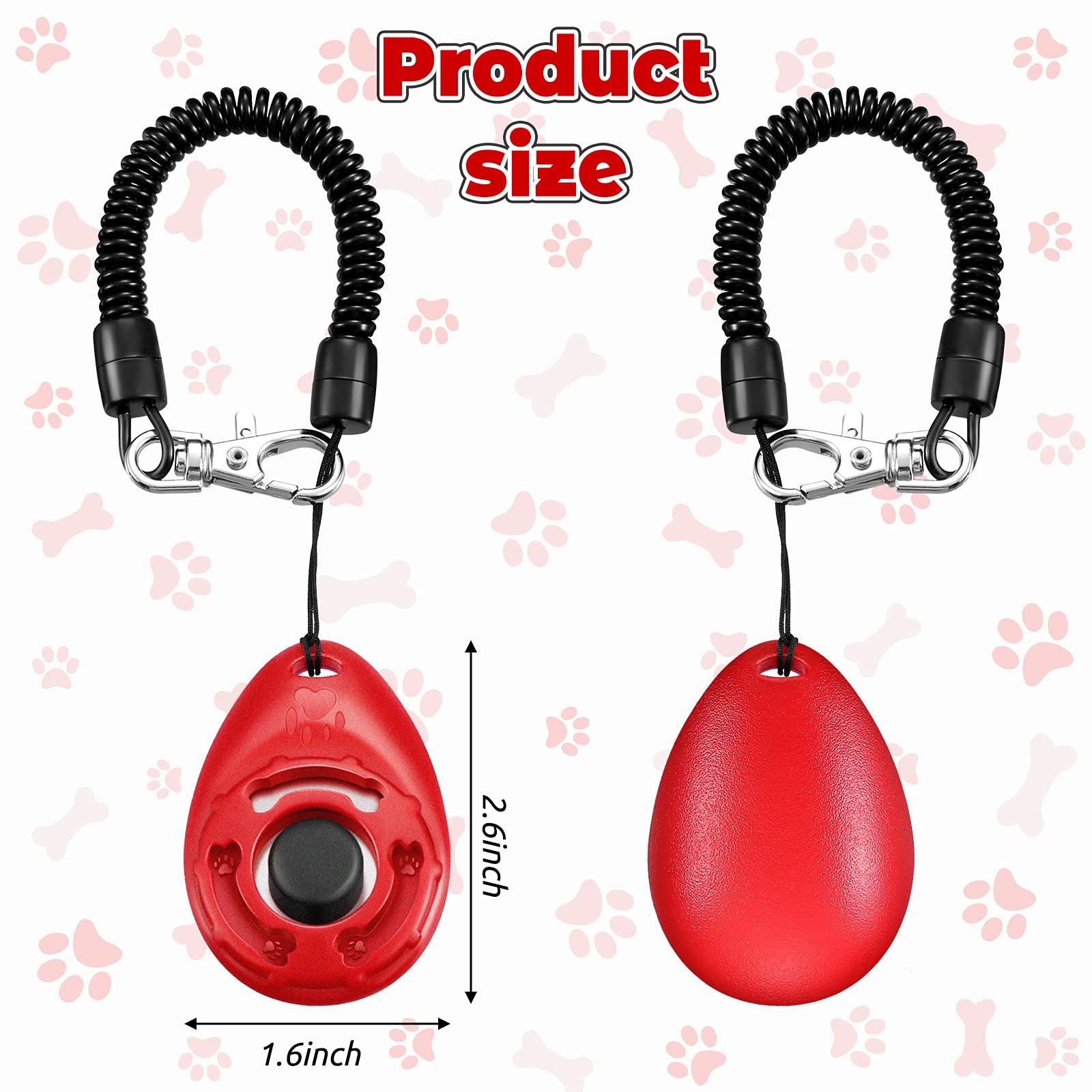 Frienda 18 clickers de entrenamiento para perros, gatos, pájaros, caballos, tamaño y sonido adecuados