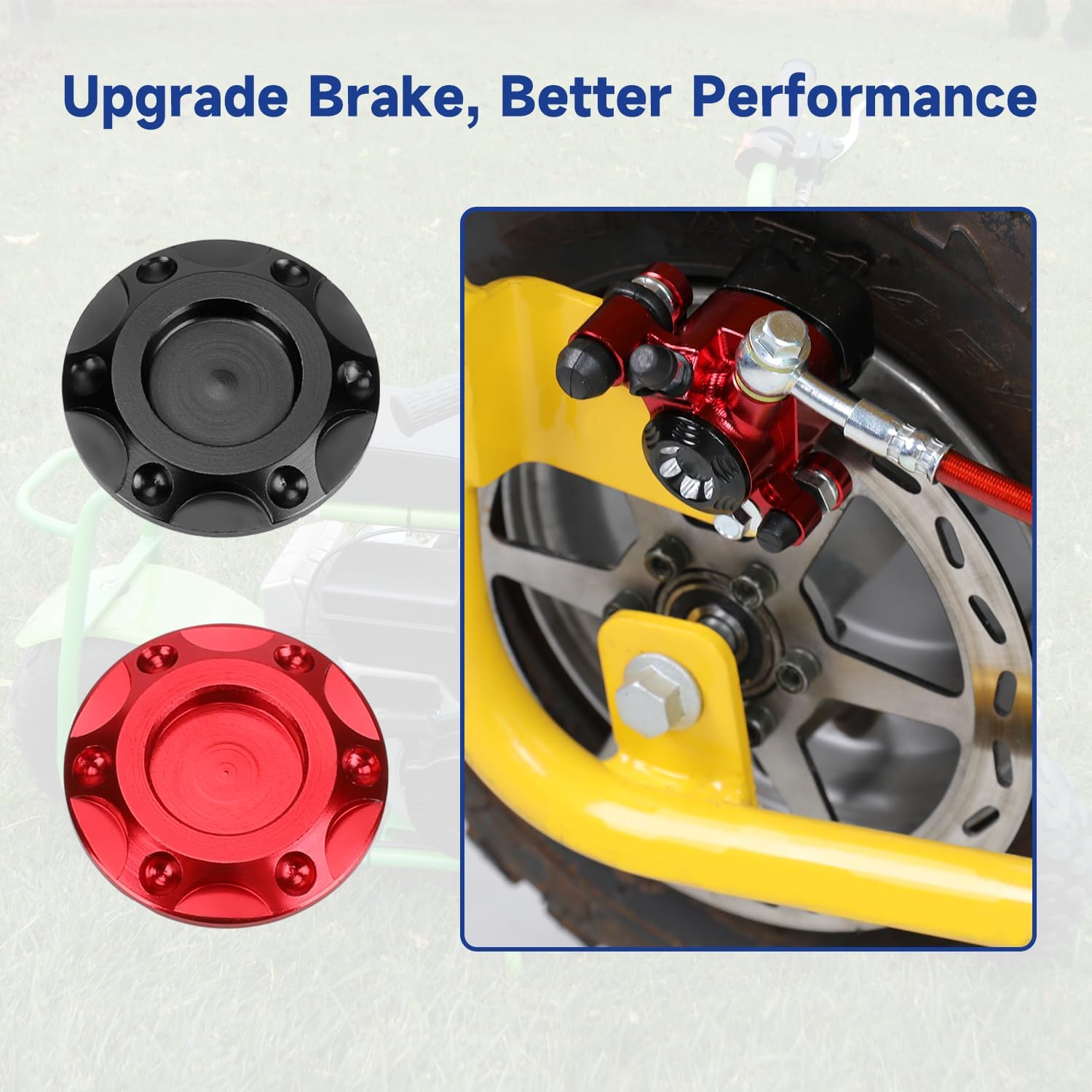 Mini Bike Hydraulic Brakes Kit Replacement for Baja Doodle Bug DB30 Blitz Dirt Bug Predator 79cc 97cc 2.8hp, Mini Bike Brake Caliper with Rear Disc Brake Rotor Master Cylinder Chain Tensioner