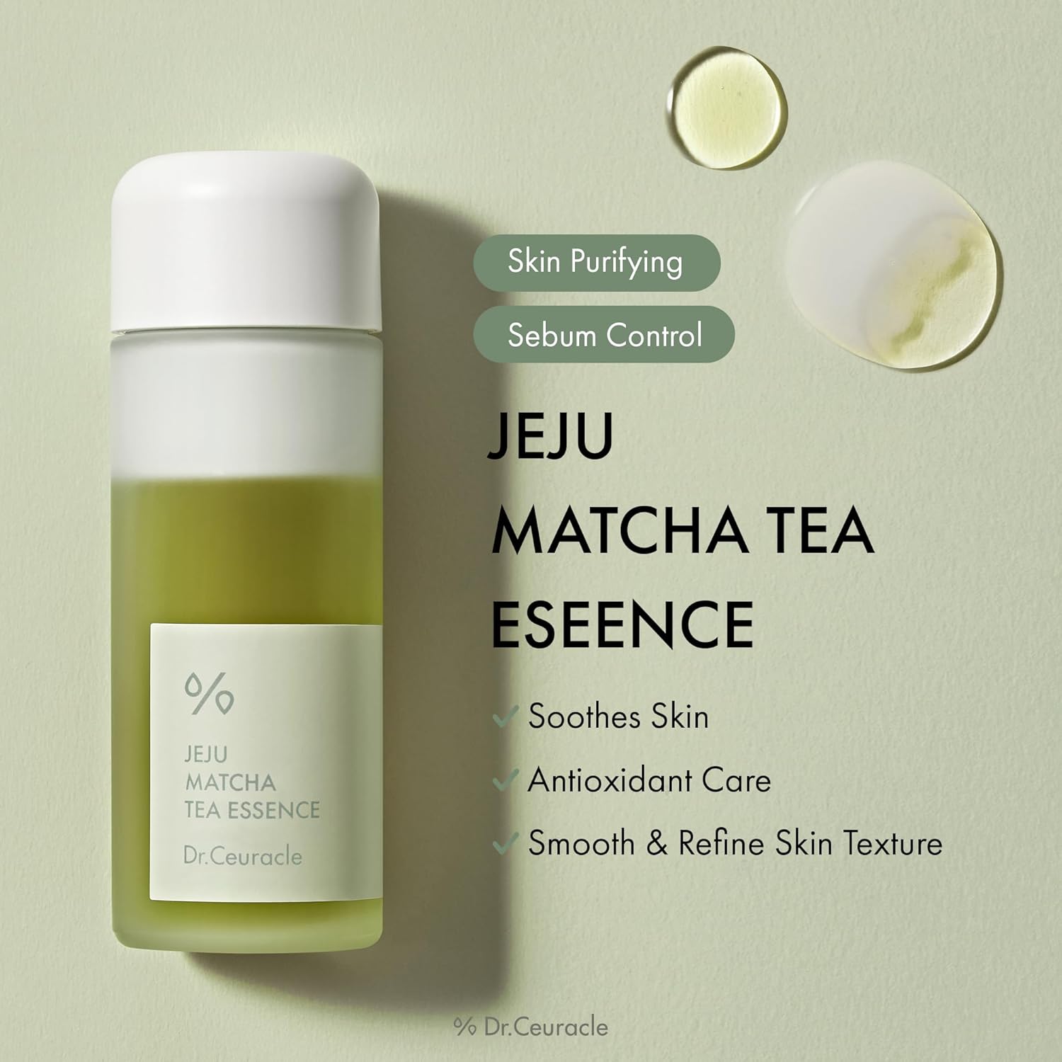 Dr.Ceuracle Jeju Matcha Tea Essence - Skin Purifying Milky Toner with Matcha Extract, 9-Peptide, Ceramide, Korean Skincare Essence (150 ml / 5.07 fl. oz.) - Image 2