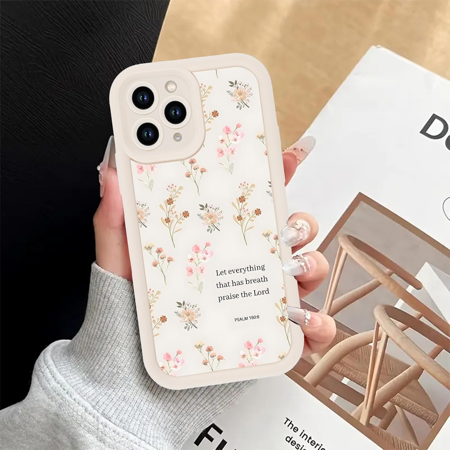 2 Pack Floral Christian Cross Jesus Bible Verse Phone Cases for iPhone 14 Pro for Women Girls,Soft Shockproof Protective Cover with Christian Quotes for iPhone 14 Pro 6.1" image 5