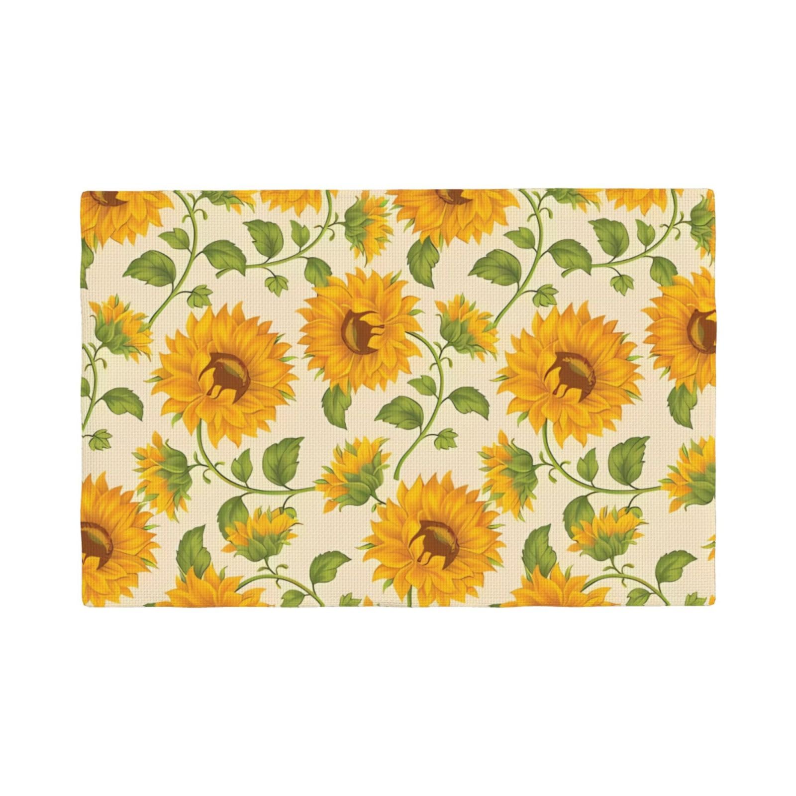 Set de table tournesol en lin 30,5x45,7 cm pour décoration de salle à manger