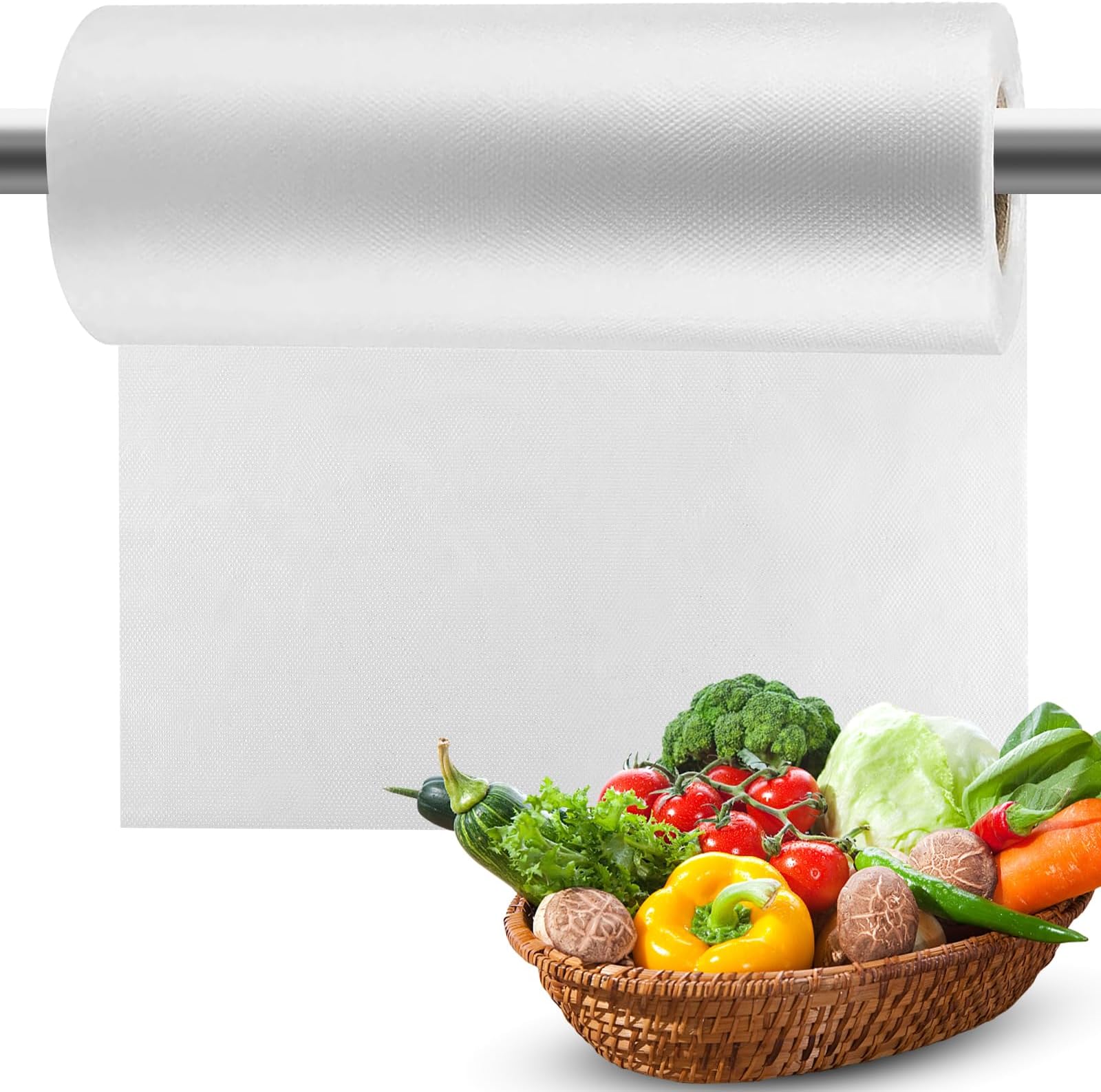 2 Rotoli Di Sacchetti In Plastica Trasparente Per Alimenti E Ortofrutta - 12x16 Pollici, 700 Sacchetti Totali