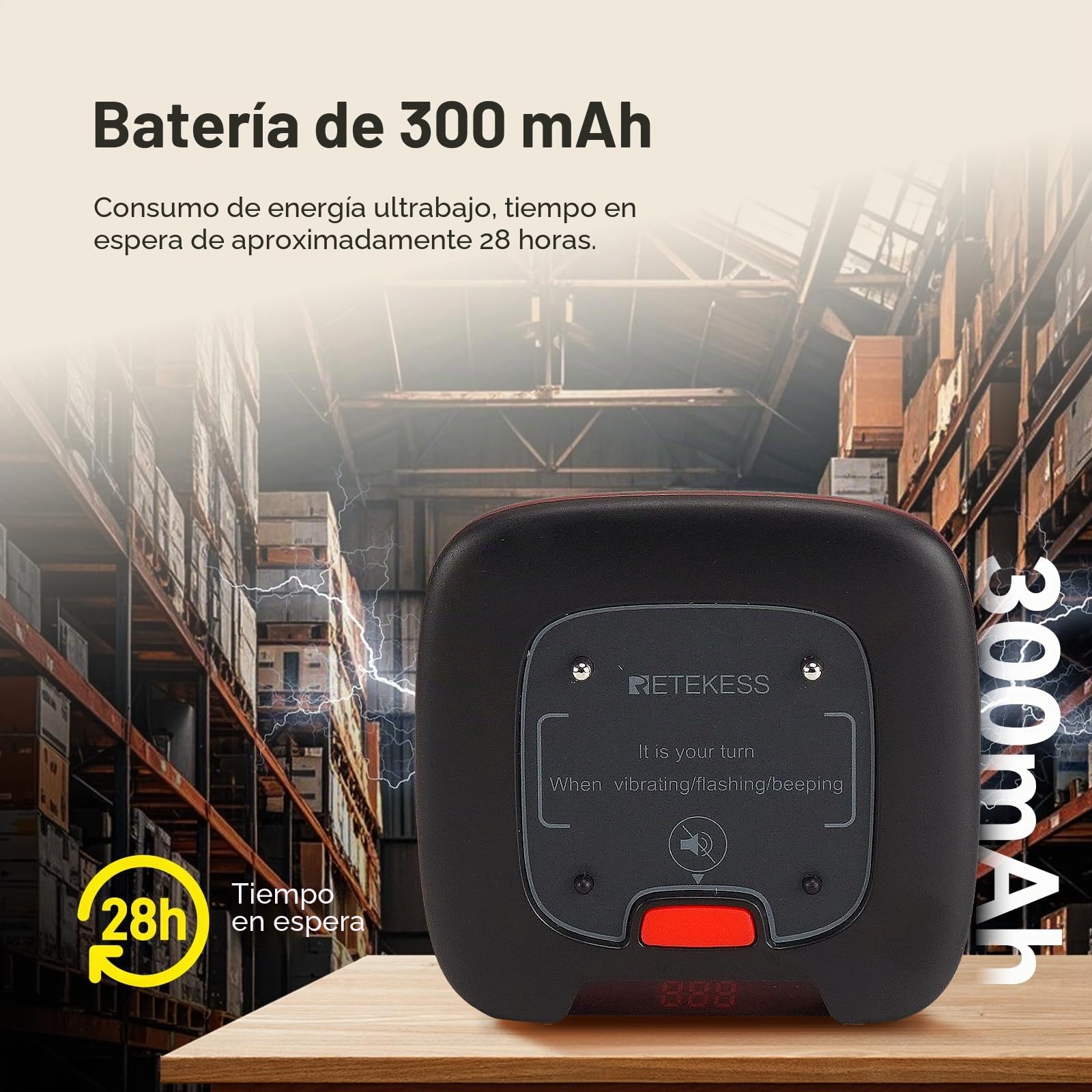 Retekess TD183 Avisador mesa Restaurante, Pagers Beepers, 20 Buscapersonas | para Logística, Hotele, Almacén, FSK 800M, Estable y Difícil de Volcar, Modo Función de Recordatorio
