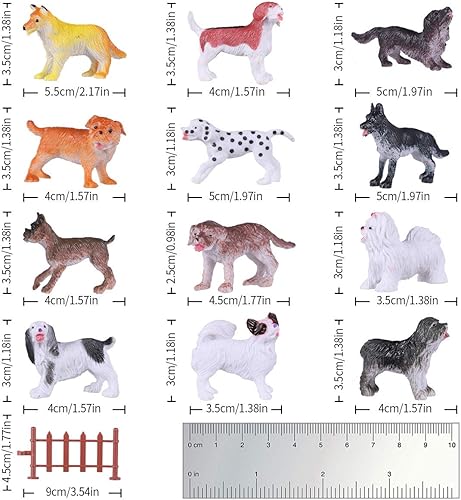 Miniatura 2 de FLORMOON - Figura de animal – 12 figuras lindas de cachorros – Juego de figuras emulacionales pintadas a mano para perros, cachorro Bona, Golden