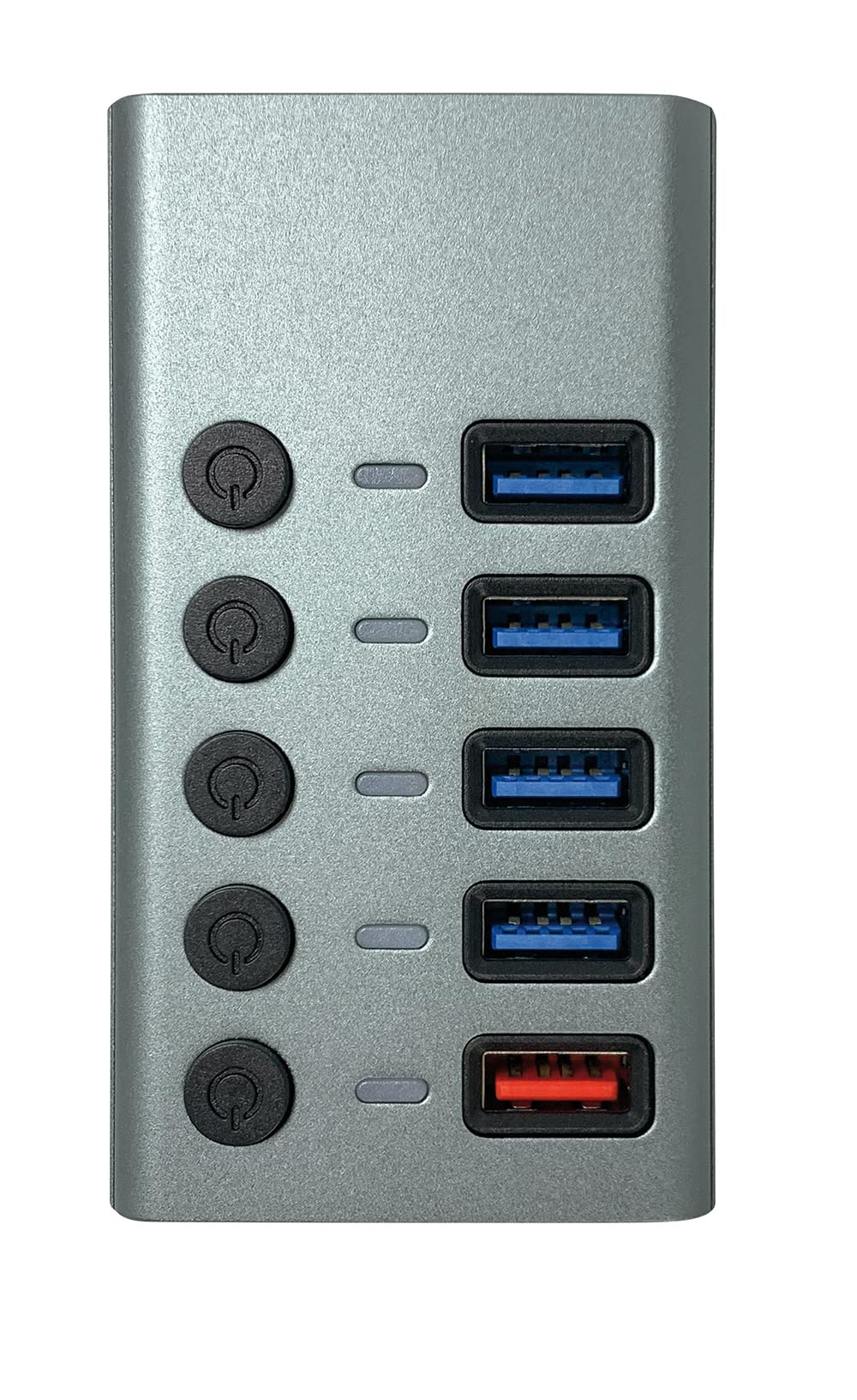 Maxtrack CH10L 5 Port USB 3.0-Hub einzeln schaltbar Silber-Grau