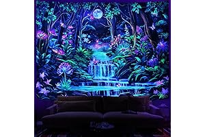 Blacklight Neon Galaxy Space Wall Tapestry