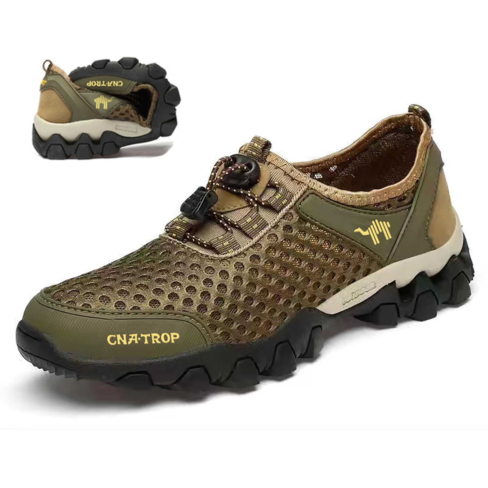 GomehuiPortable Tied Orthopedic Hiking Quick-Drying Sneakers for Mens,Casual Jogging Walking Shoes with Arch Support for Flat Feet,Outdoor Fashion Non- Slip Sneakers for Running,Driving