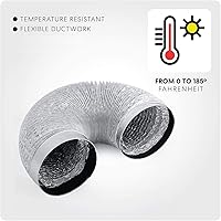 Vista 3 de Cosmo Conducto de aire flexible de aluminio de 6 pulgadas y 6 pies, sin abrazaderas, conducto de ventilación