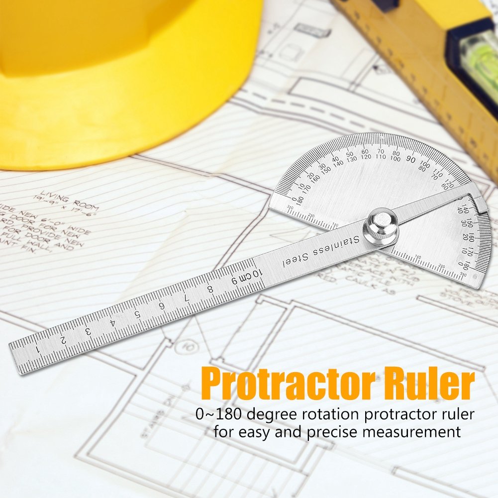 Angle Finder 24 X 8 X 1 Stainless Steel 0 180 Degree Protractor Arm Measuring Ruler Rotary Angle Finder Tool
