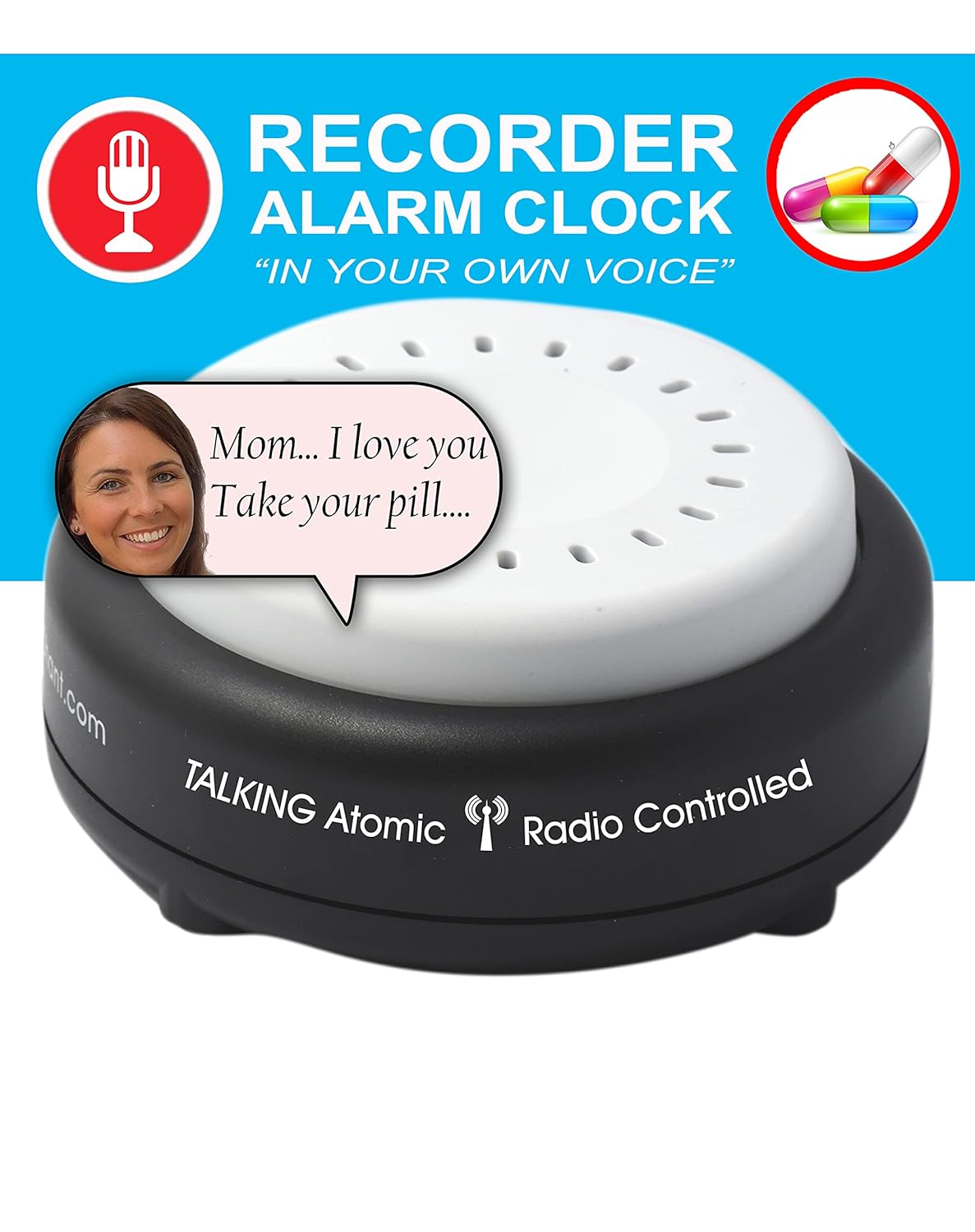 Buy FIVE SENSES Pill Reminder Atomic Talking Clock Voice Recordable