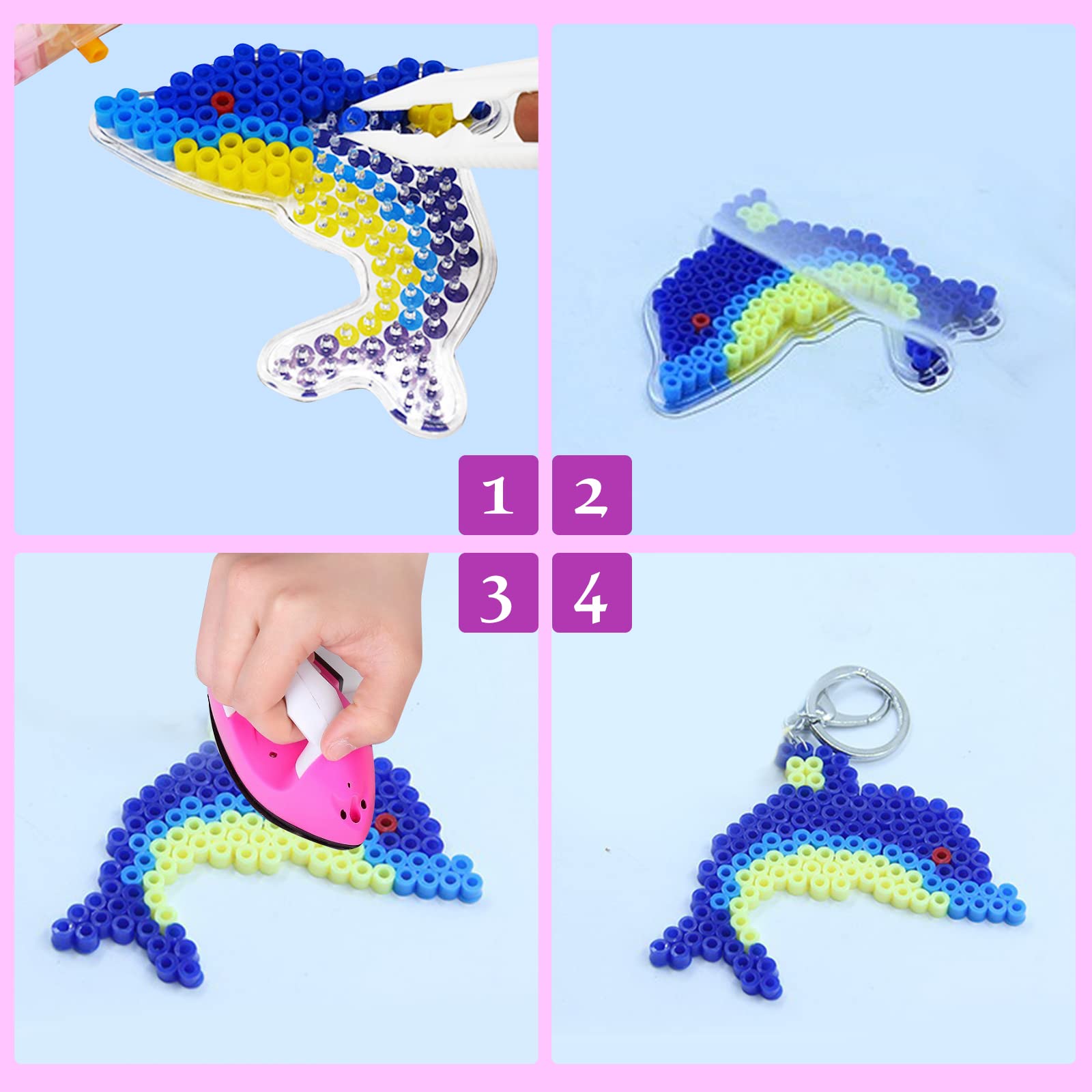 Kit Perles à Repasser Mardo - 20 Plaques Transparentes 5mm Avec Modèles, Papier Et Accessoires