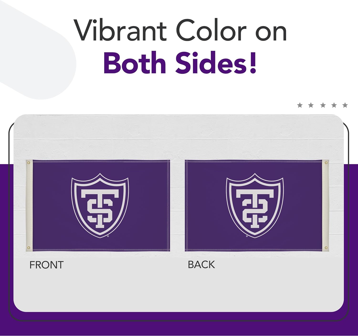 St. Thomas Tommies College Sports Printed Flag - NCAA Licensed - Nylon - Tommies School Banner (Purple, White) (2' x 3') - Image 3