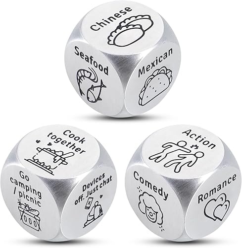 Miniatura 8 de Regalos divertidos para parejas, regalos divertidos para hombres y mujeres, dados de decisión para el 11 aniversario, regalos de acero para marido,